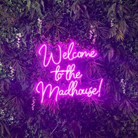 Custom Neon Sign Welcome to the Madhouse Personalised Wall Hanging Birthday Party Wedding Decoration Room LED Lamp Night Light