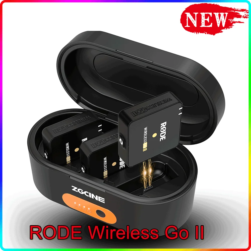 

RODE Wireless Go II Dual Lavaliers Microphone Wireless Transmitter Kit Receiver For Slr Camera Mobile Phone Vlog Live Video