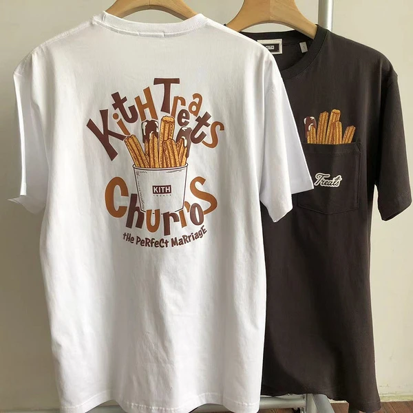 

Kith TREATS French Fries Pocket T-shirt Men Women Tokyo Limited T Shirt Tee Tops Men Clothing Harajuku Y2k gym
