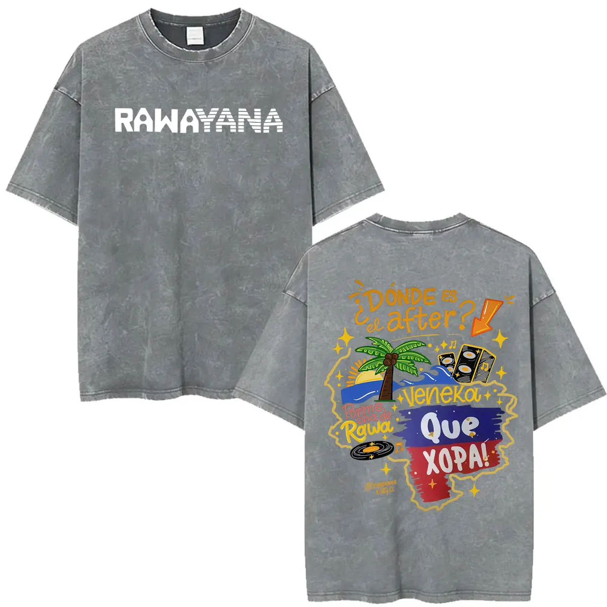 Фото Футболка Band Rawayana Veneka Album в винтажном стиле с эффектом потертости, унисекс, модная, в стиле хип-хоп и поп-музыки, повседневная, свободного кроя, с коротким рукавом №5