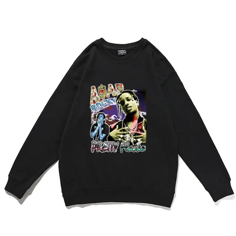 

ASAP Rocky Portrait Graphic Aesthetics FASHION Sweatshirt Men's Hip Hop Hipster Sweatshirts Men Women Vintage Oversized Clothes