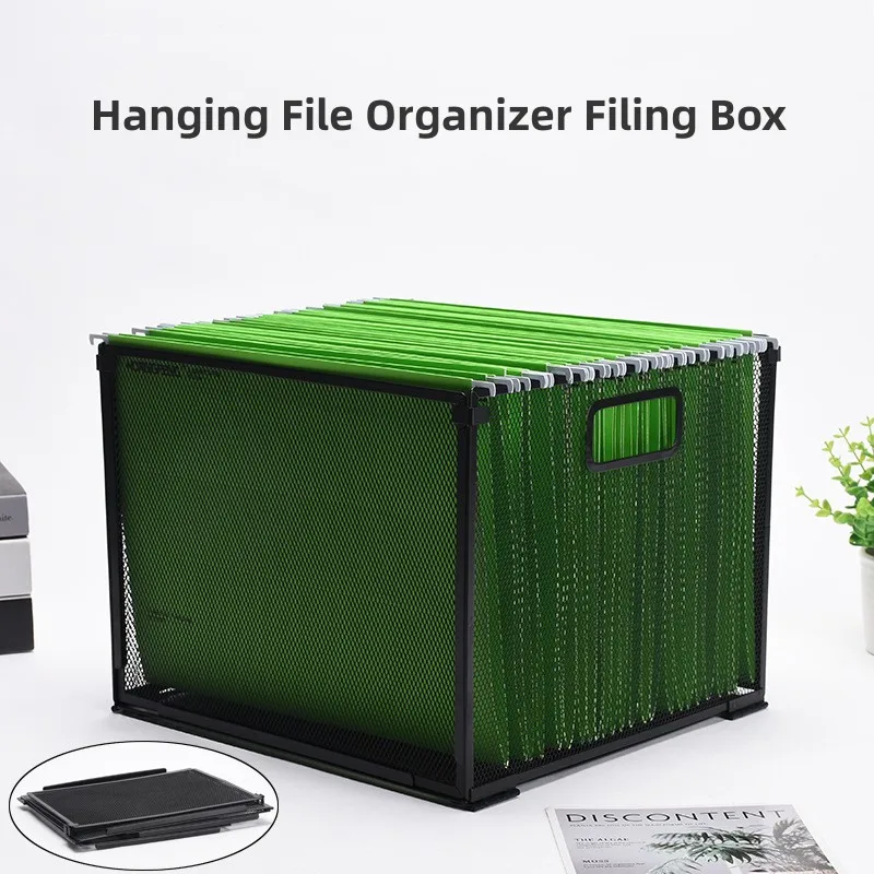 

Black Metal Mesh File Holder Box Mail Business Document Tray Desk Office File Holder Organizer Magazine Storage Office Storage