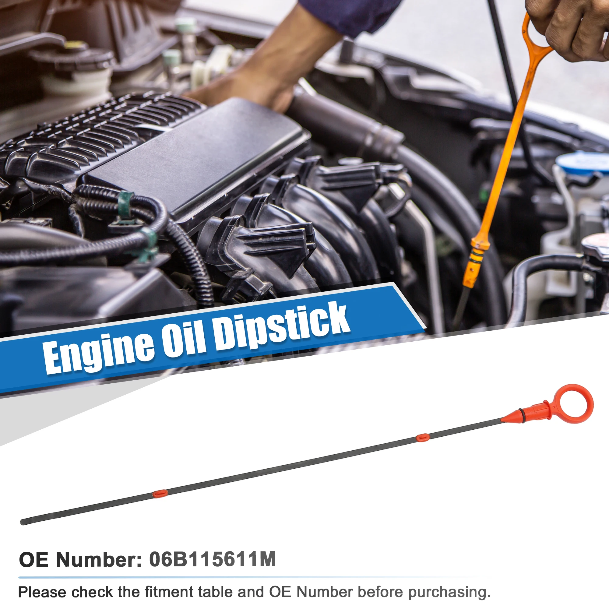 UXCELL Engine Oil Dipstick for VW Passat Sedan Wagon 1.8T Gas 2003 No.06B115611M for Audi A4 Quattro S Line 1.8T Gas 04-05
