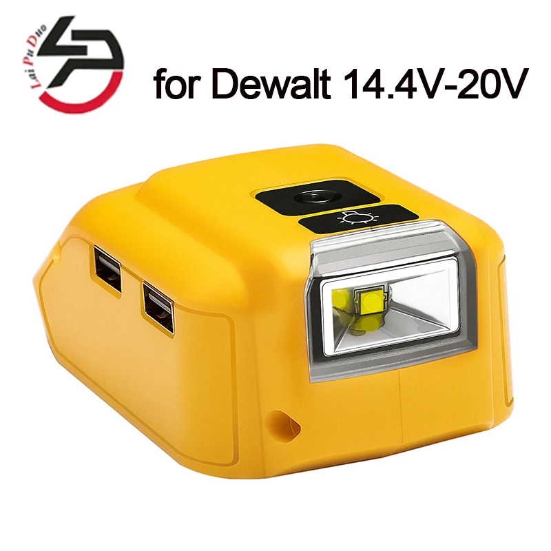 

Адаптер аккумулятора DCB090 для Dewalt 14,4-20 в, макс. с двумя USB-портами 5 В, 12 В постоянного тока