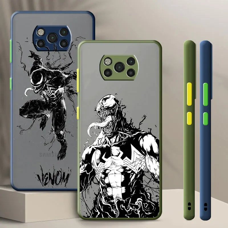 

Мультяшный чехол для телефона с логотипом Веном Marvel для Xiaomi Poco F3 F4 GT X4 Pro C40 M5s M4 X3 NFC M3, мягкие чехлы, Обложка