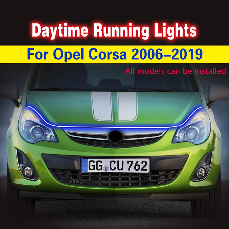 

1pcs Auto Led DRL Daytime Running Light Strip Waterproof Flexible Car Headlight Day Light 12V Universal for Opel Corsa 2006-2019