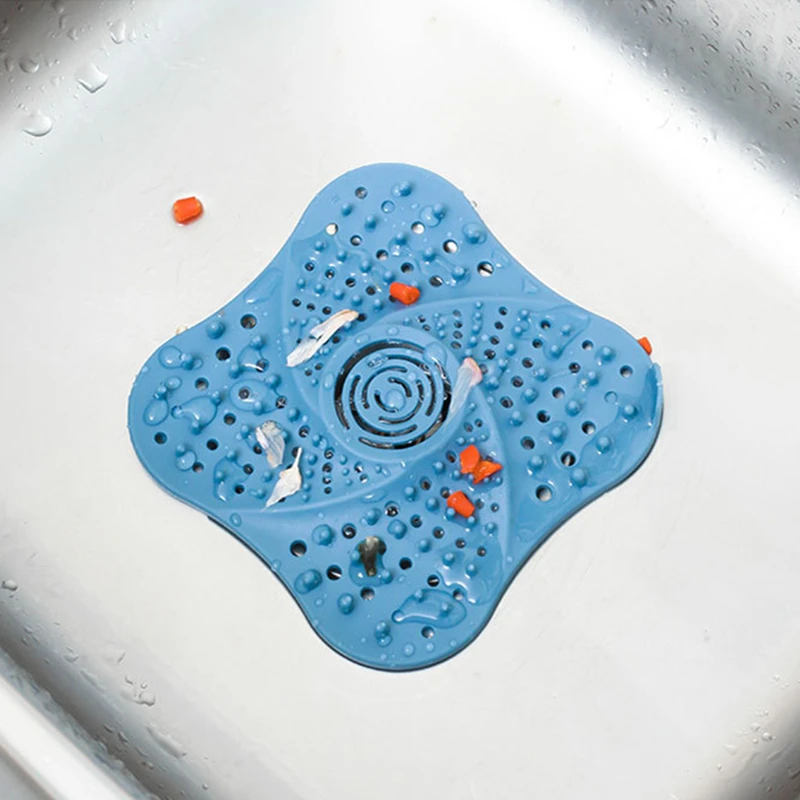 Square Kitchen Sink Grid Portable Filter TPR Shower Drain Hair Waste Catcher Dense Hole Strainer Colanders Home Gadgets |