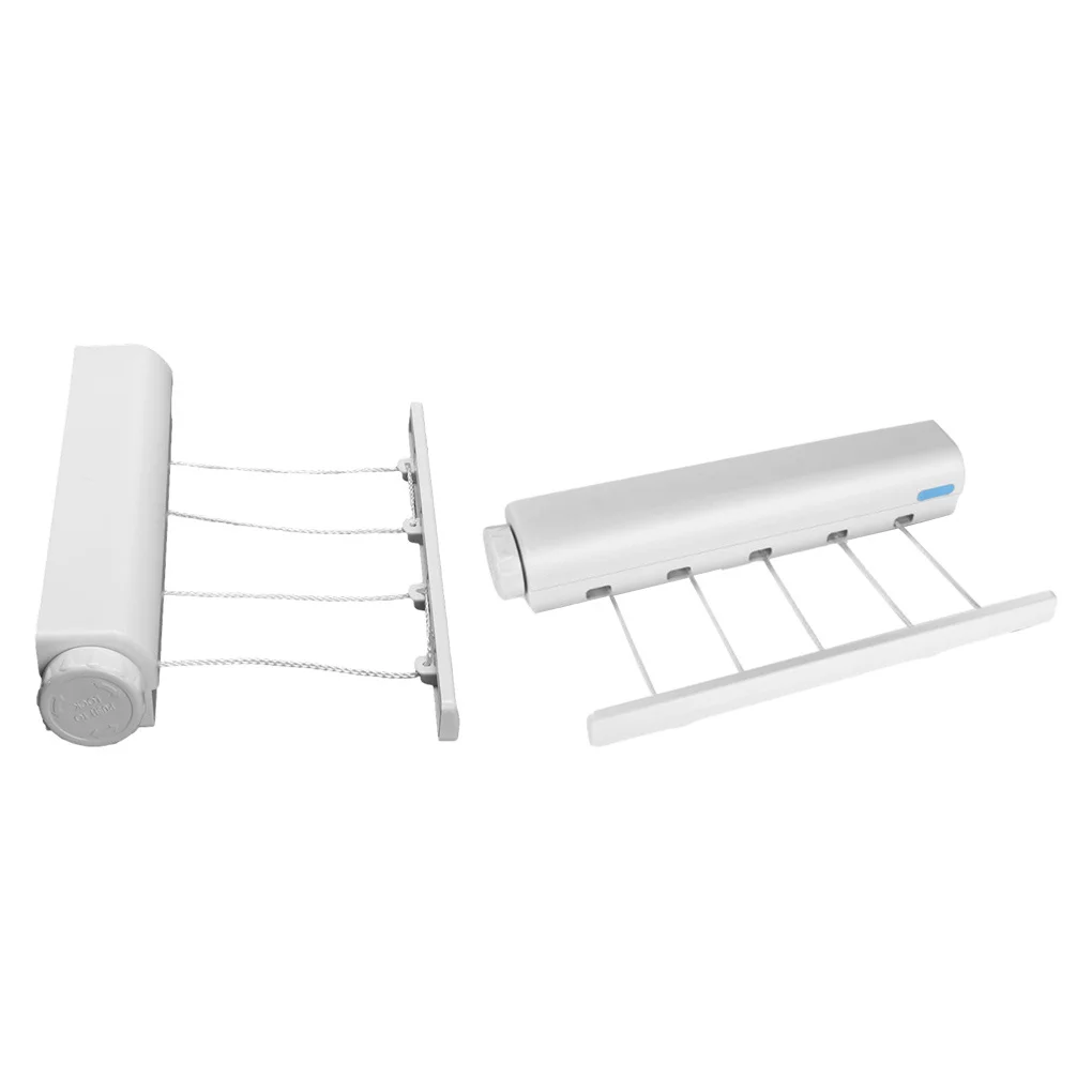 

Wall Mounted Hanger Outdoor Indoor Bathroom Flexible Clothesline Telescopic String Laundry Hangers Household Four ropes