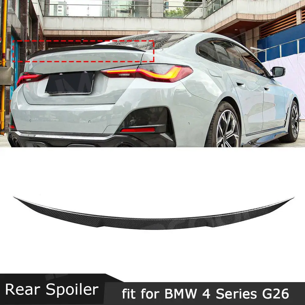 

Спойлер заднего багажника, крыла для BMW 4 серии G26 M Sport Sedan 2020 + сухое углеродное волокно Задний спойлер крыла утконоса
