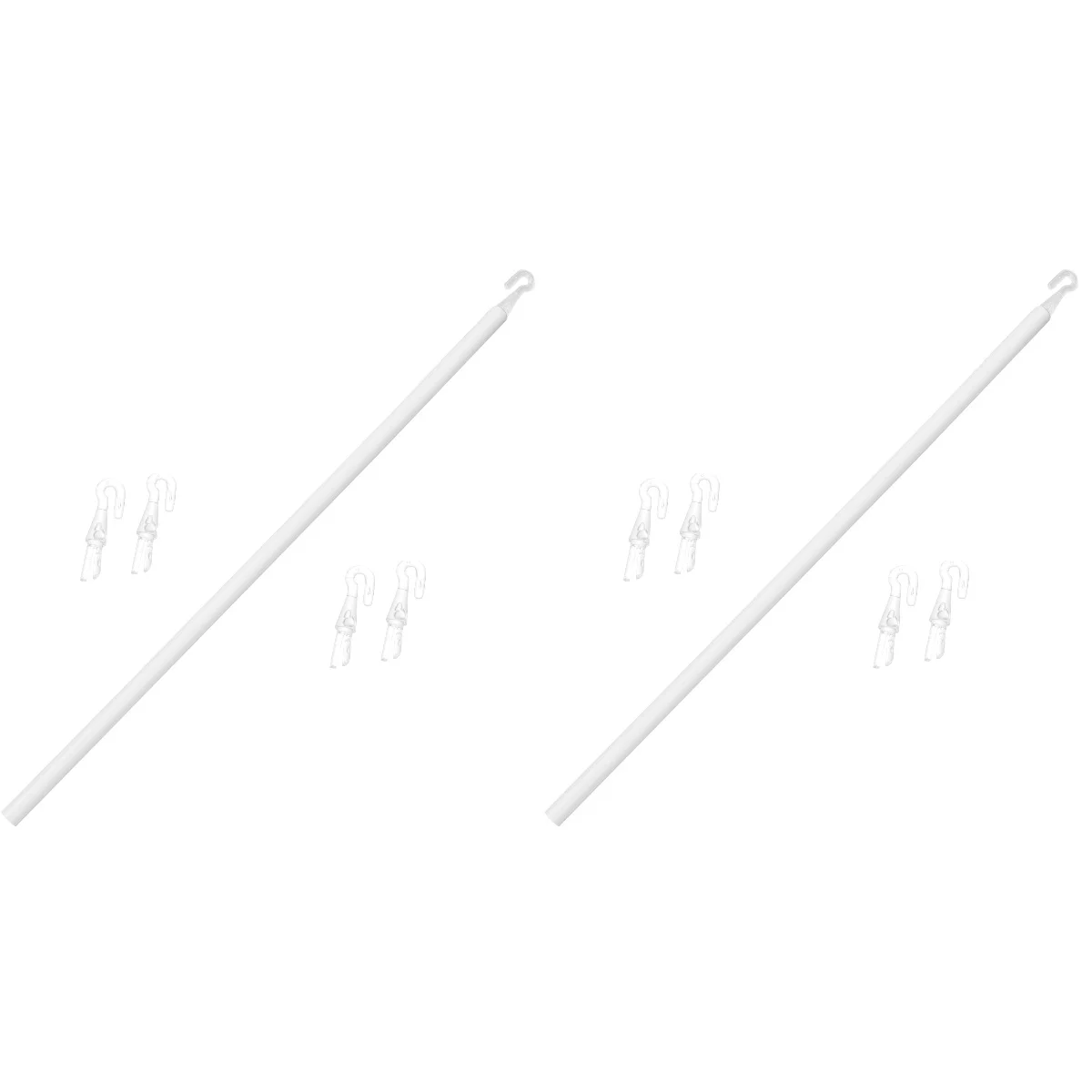 

2 Sets of Detachable Blind Wand Vertical Blinds Replacement Blind Rod With Hook Plastic Blind Opener