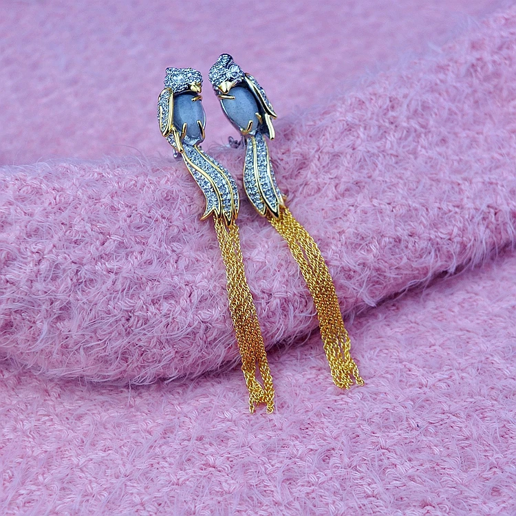 

Модные трендовые металлические полностью алмазные серьги-клипсы