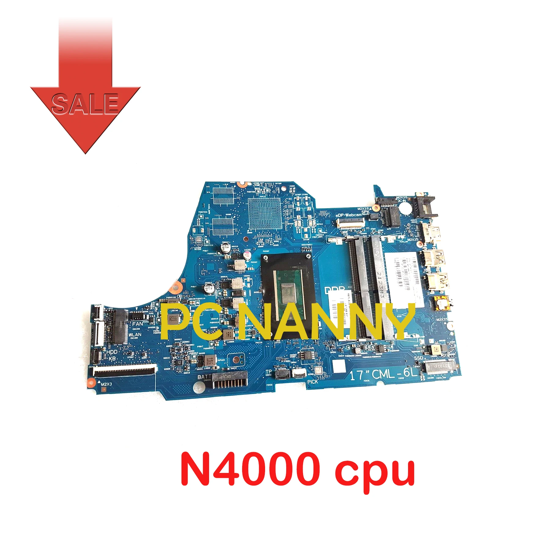 

PCNANNY for HP 17-BY laptop motherboard L22741-601 6050A2980801 N4000 cpu
