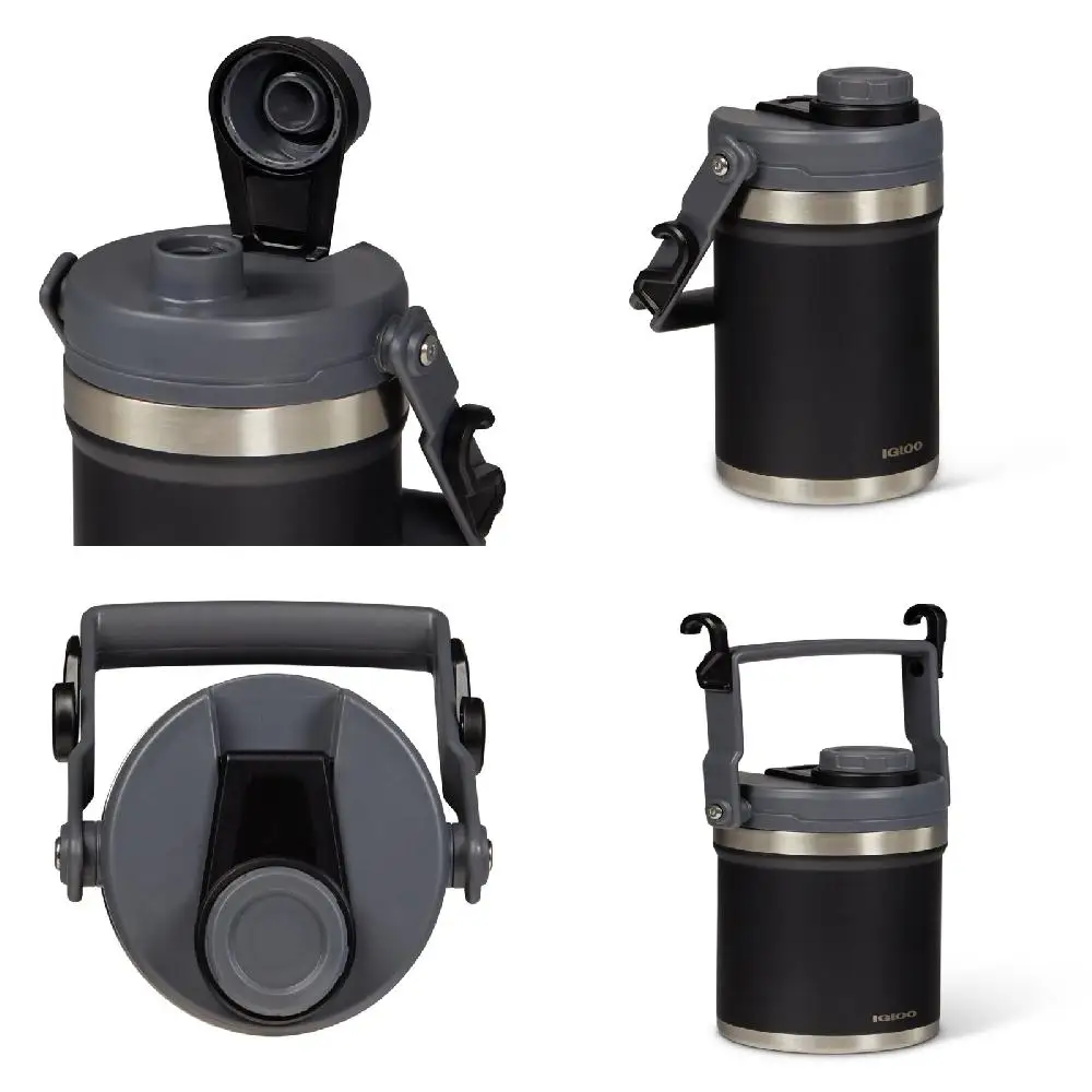 

"Logan 1 Gallon Capacity Fast Hydration Bottle - Stainless Steel Black Sports Jug for Keeping Energy Beautiful"