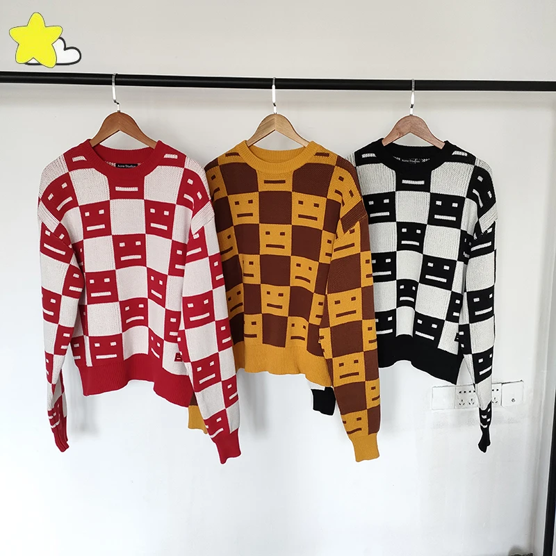 

Autumn Winter New Acne Studios Knitted Sweater Men Women High Quality Casual O-Neck Oversize Fashion Pullover Sweatshirts