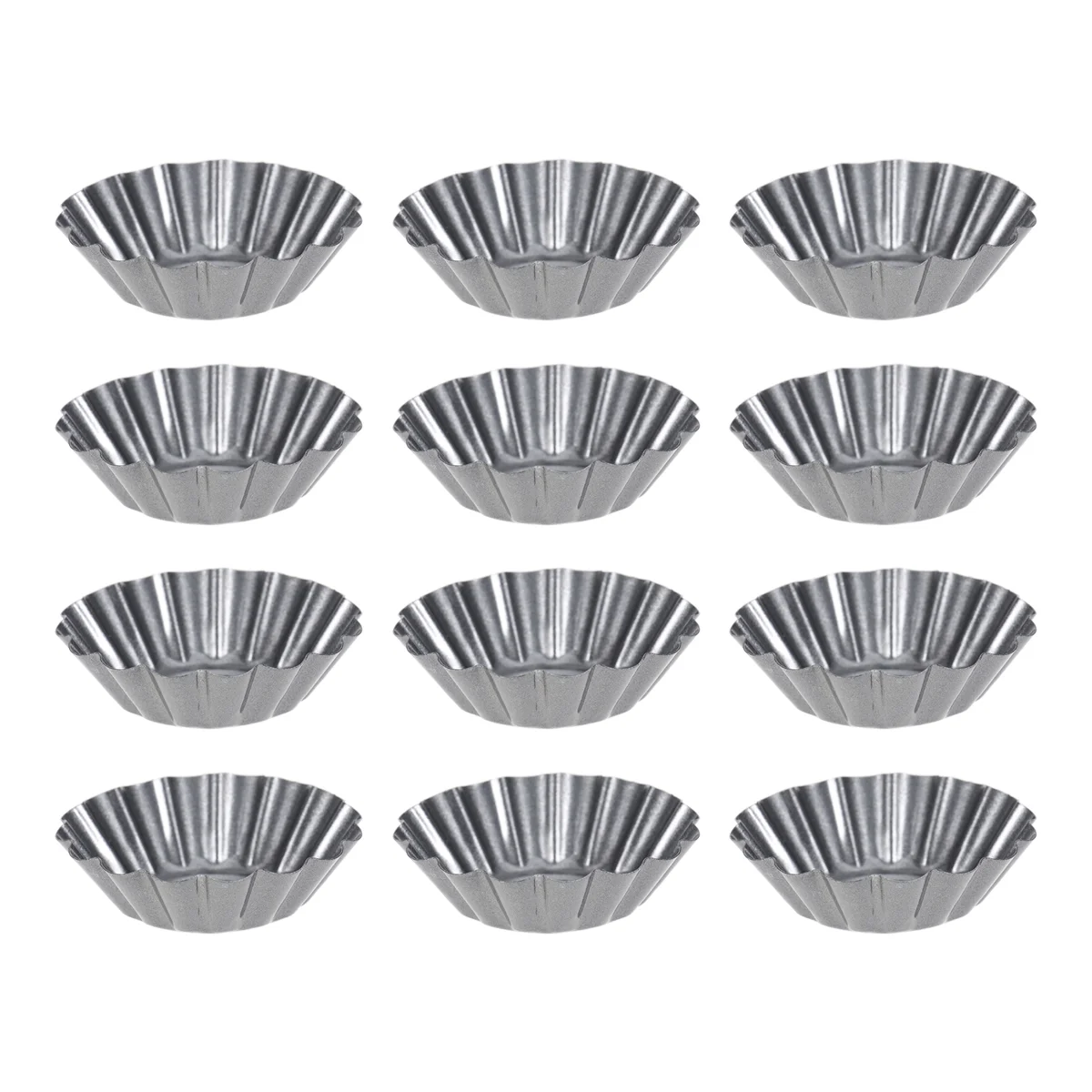 

12 Pcs Flower Shaped Cookie Cutters Tart Muffin Cup Mold Bozai Cake Non-stick Pans Carbon Steel