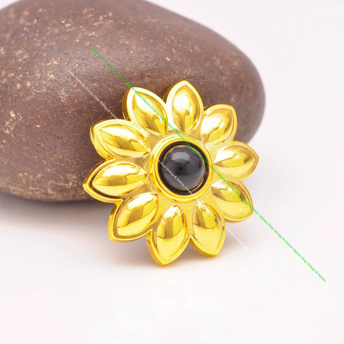 

30Mm Gold Western Flower Black Turquoise Conchos Screwback For DIY Leathercraft Belt Handbag Boot Shoe Decor
