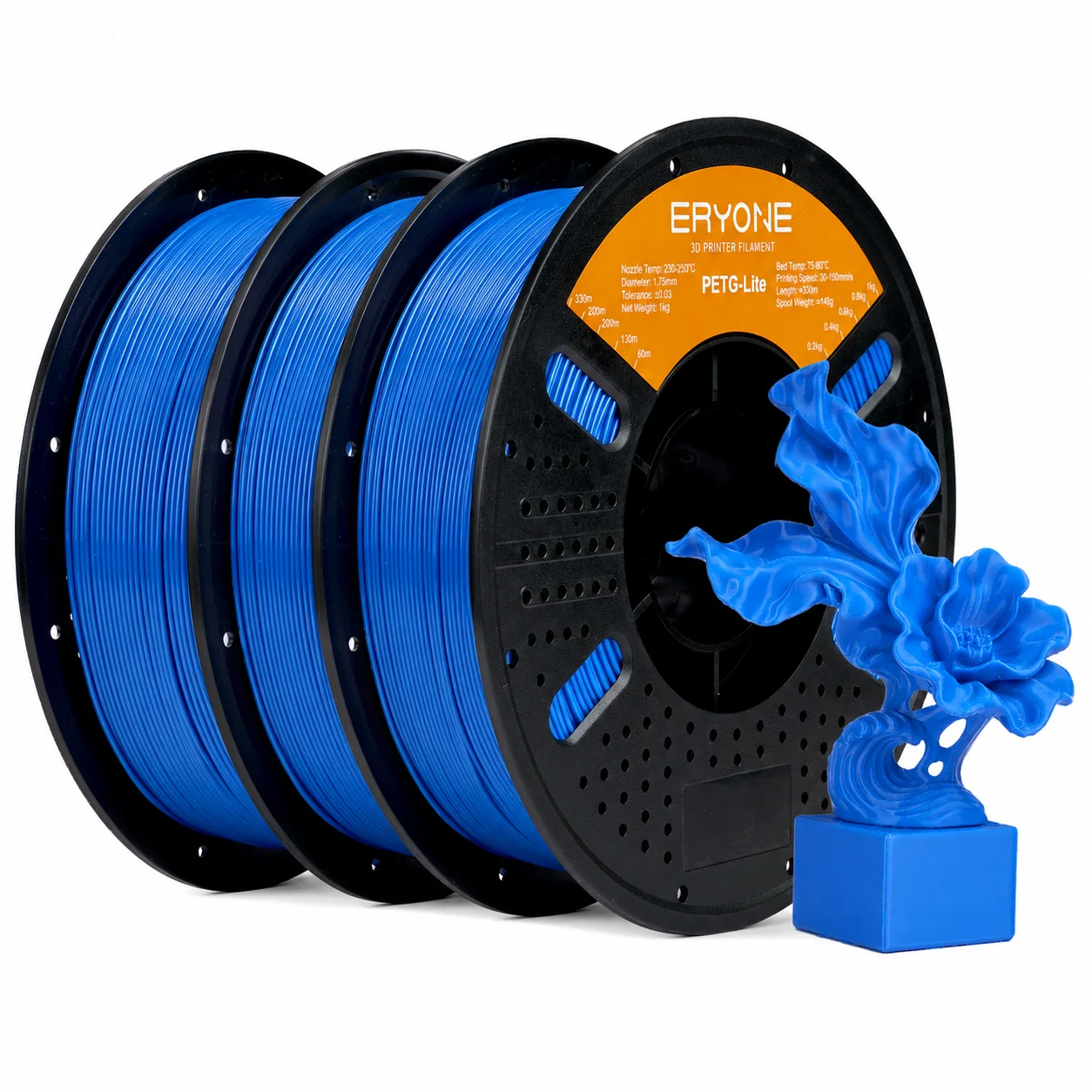 Фото Филамент ERYONE 3KG PETG-Lite 1.75 мм, легкий PETG-филамент для 3D-принтеров, высокая прочность, низкая деформация, катушка 1 кг №1