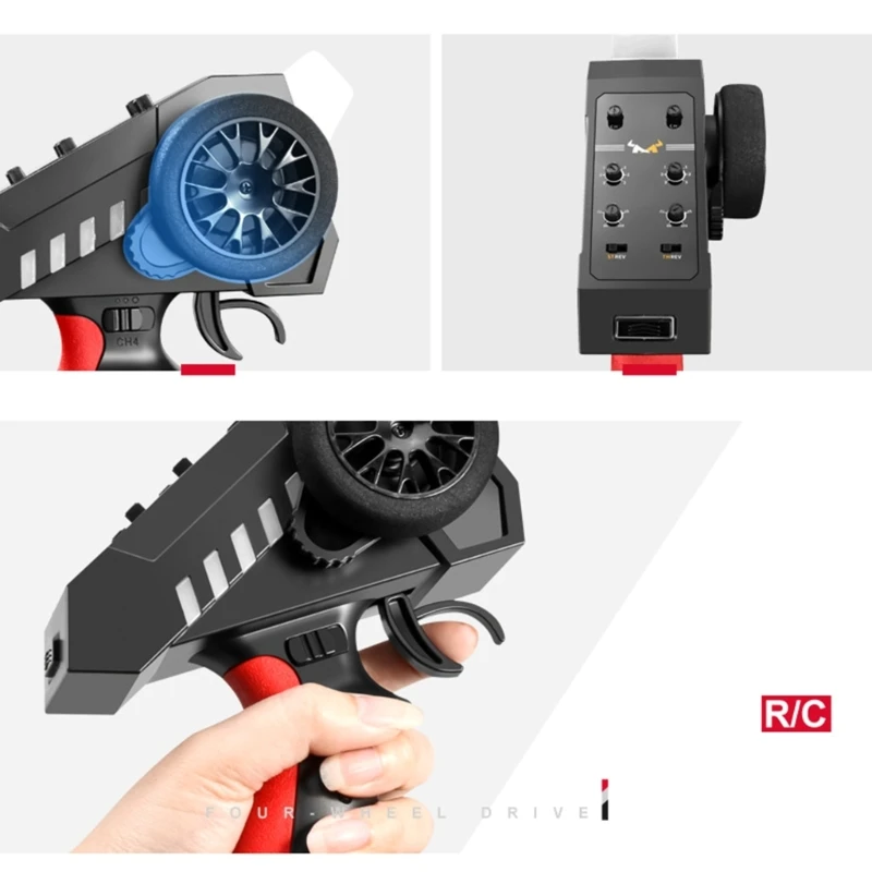 

RC Transmitter and Receiver 2.4G 6CH Universal RC Controller and Receiver for 1/10 1/8 RC Vehicle Model Toy