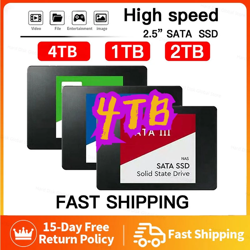 

New 2TB Internal Solid State Drive Hard Disk SSD 2.5 Inch Sata III 1TB 64GB SSD Drive Hard Disk For Laptop Microcomputer Desktop