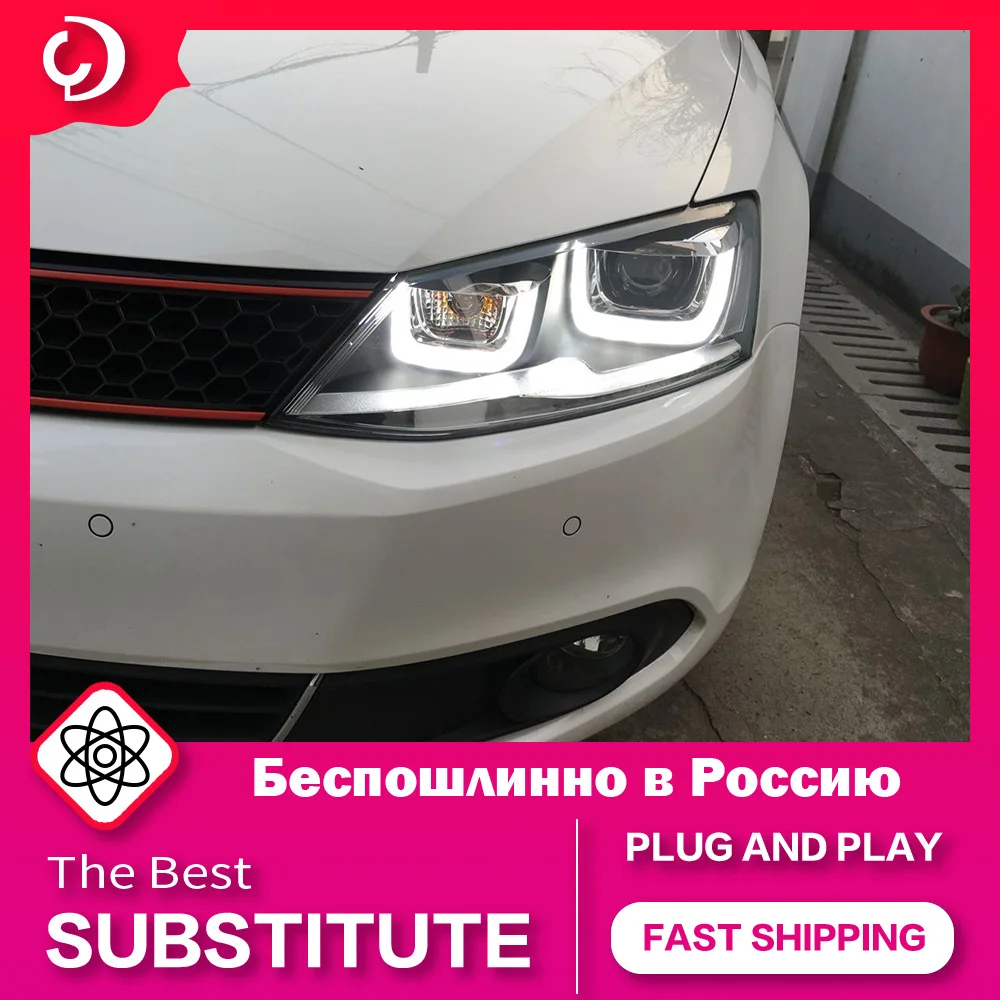 

Car Headlights for VW Jetta MK6 2012-2016 Lenses for Double U Head Lamp Xenon LED DRL Turn Signal Projector Lens Replacement