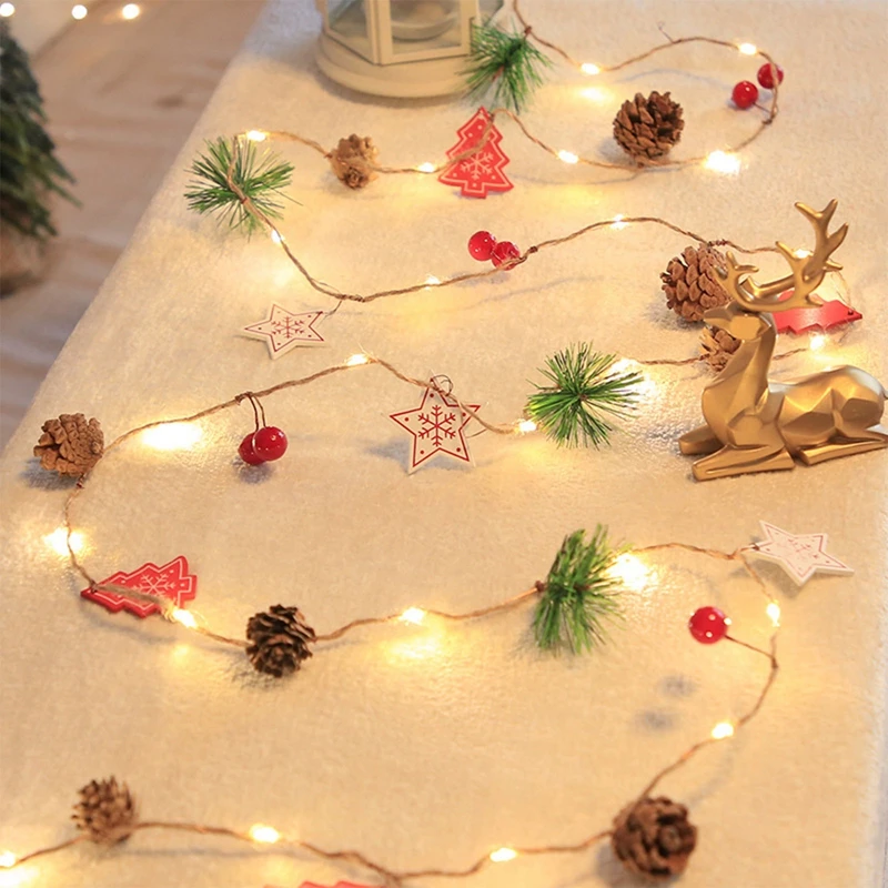 

Новый креативный Рождественский Сказочный светильник в виде сосны, 2 м, 20 светодиодный, декоративные лампы для новогодней елки и комнаты, ме...