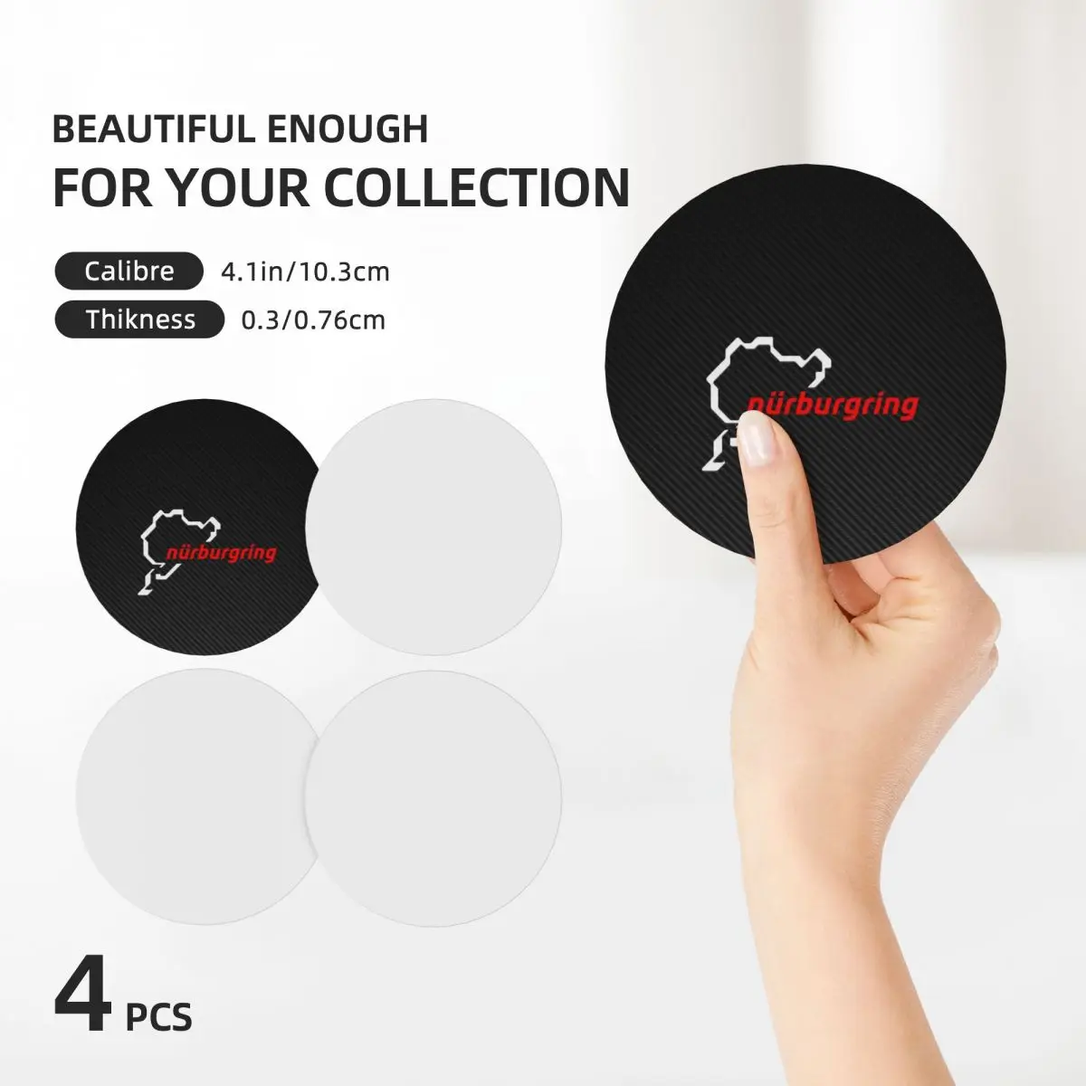 Керамические подставки nюрбургрин из углеродного волокна белого/красного цвета