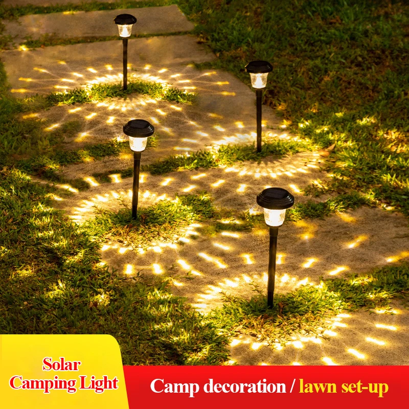 

New solar camping lights outdoor camping activities lawn scenery decorative atmosphere path insert ground lights landscape light