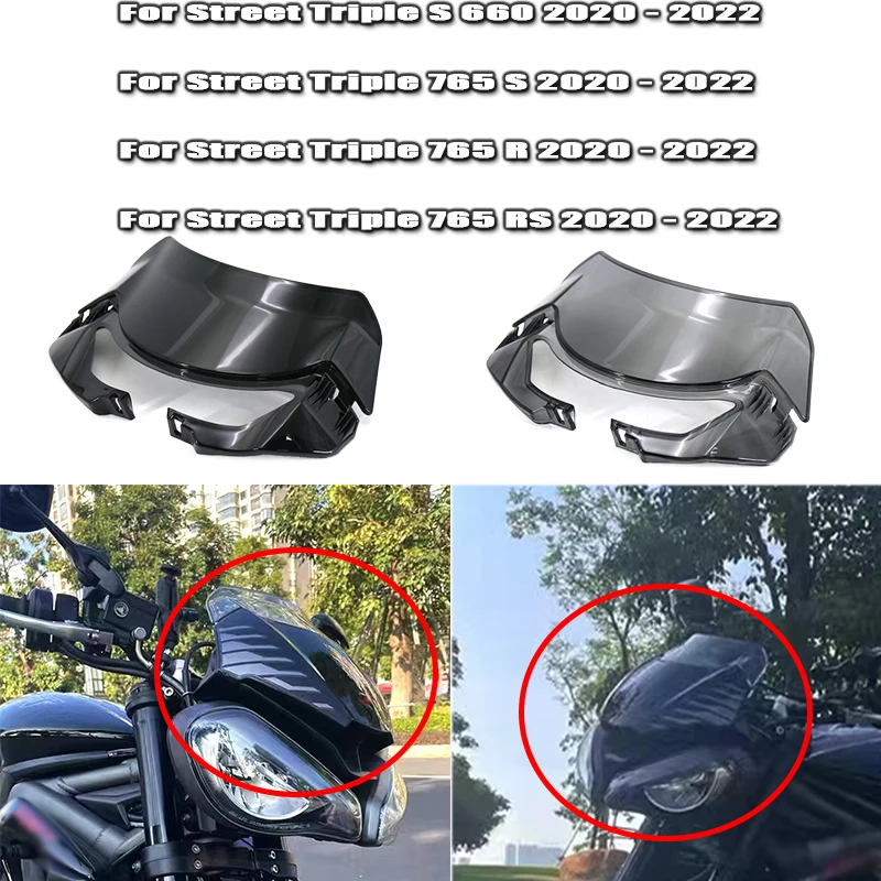 

For Street Triple S 660 765 S 765 R 765 RS Windscreen Windshield Athletic Modification 2020-2022 Motorcycle Parts