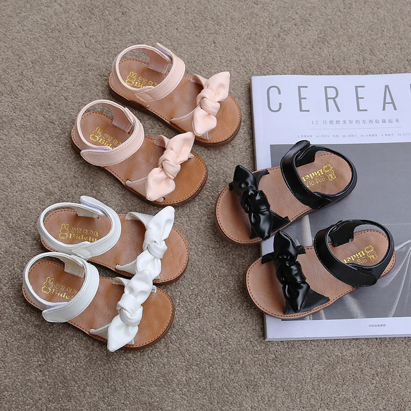 

Girls Sandals Fashion Princess Classic Girls Baby Summer Sandals Children Sweet Summer Shoes Soft 21-30 Hot Selling Bow Shoes