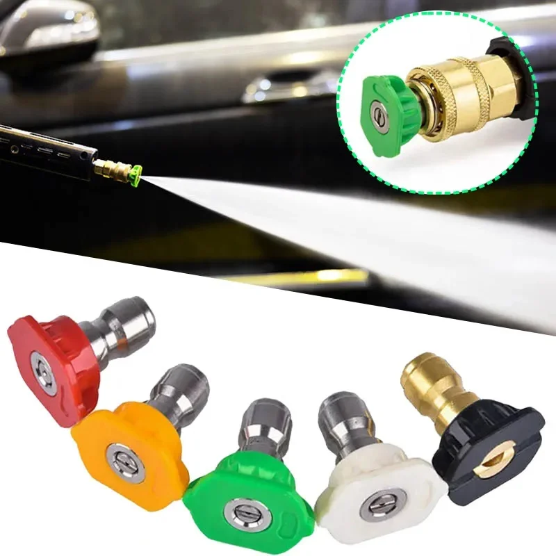 

5pcs High Pressure Washer Sprayer Nozzle 0 15 25 40 Degree Water Jet Foam Spray Nozzles Washer Jet Accessories