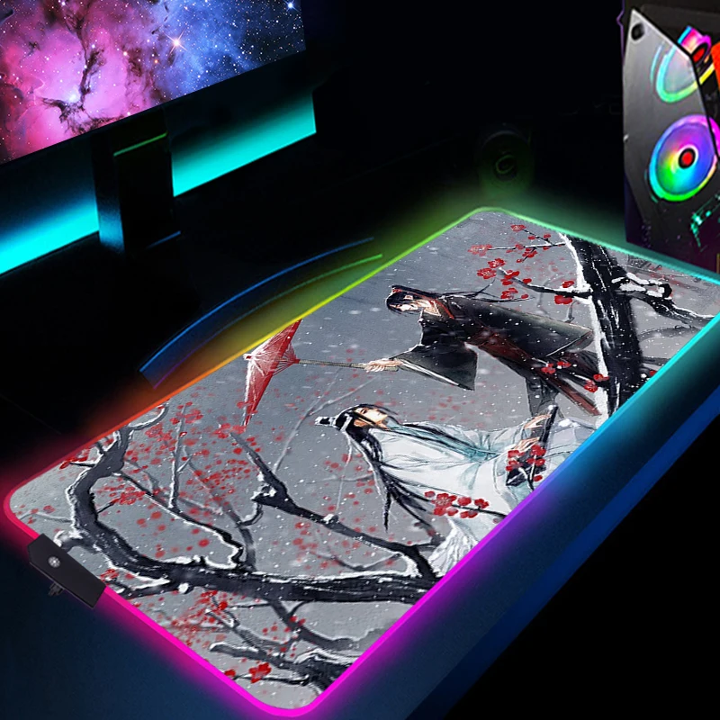 

Mo Dao Zu Shi RGB Large Mouse Pad Xxl With wire Luminous Backlit LED Pc Gamer Accessories Desk Mat Mousepad Keyboard Gaming Mice