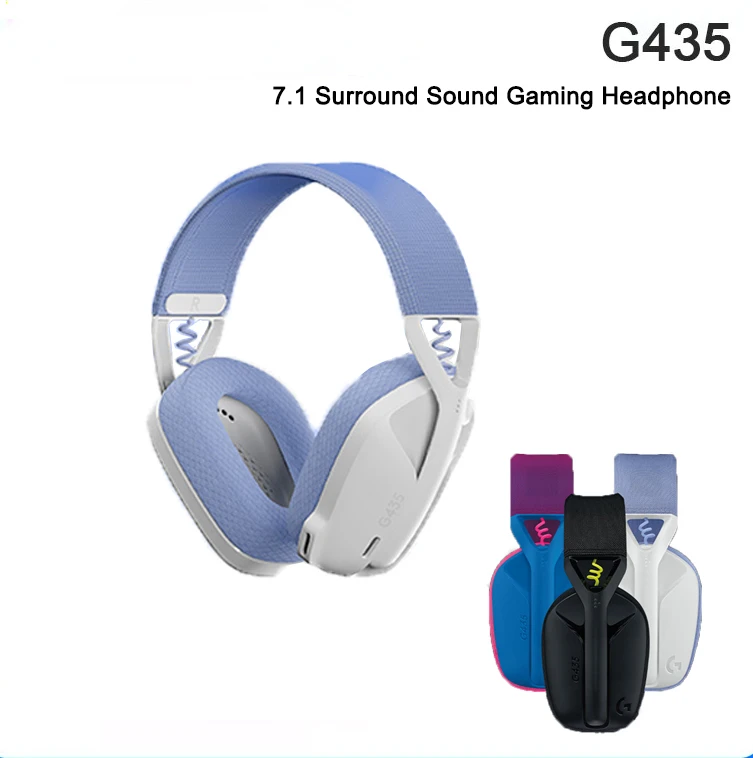 

Logitech G435 LIGHTSPEED WIRELESS GAMING HEADSET 7.1 Surround Sound Gamer Bluetooth Headphone Compatible For Games And Music