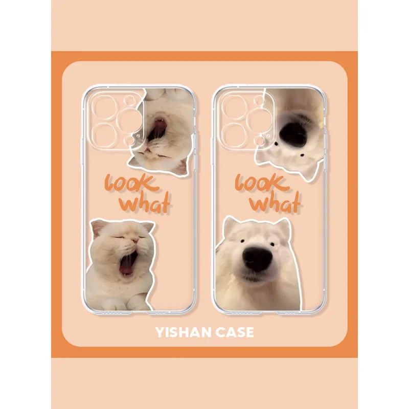 

Disney question mark silly dog iPhone13 phone case 12promax Cat iPhone11 ip7plus lovers 13mini x Xr/XsMax Transparent Silica gel