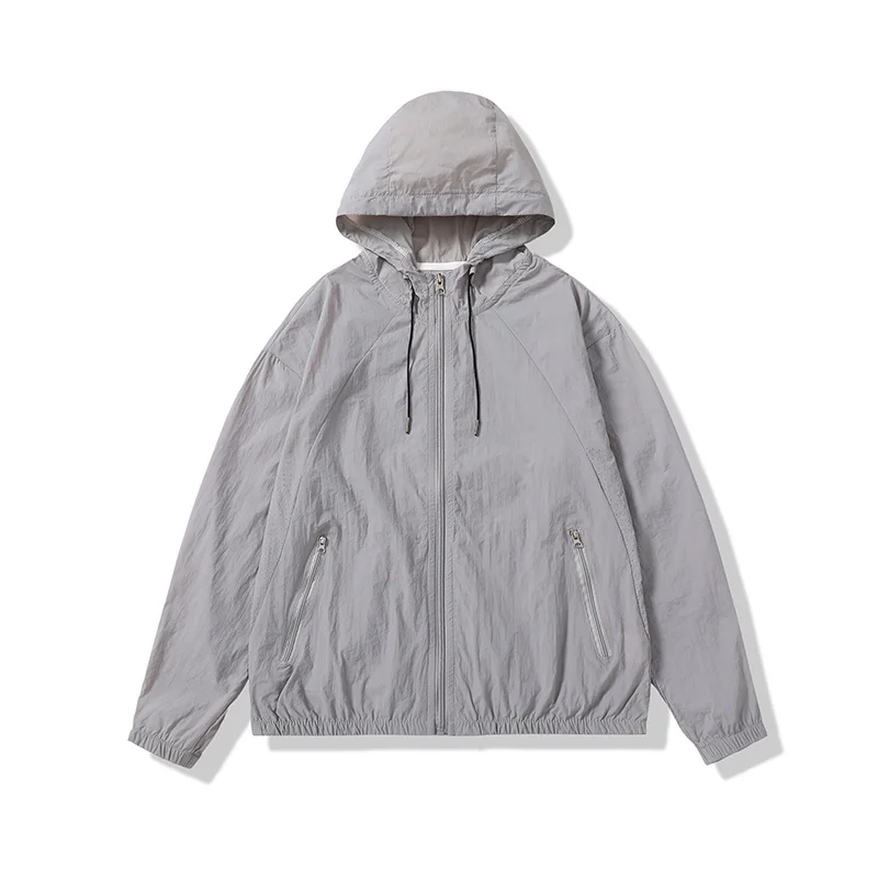

Thin Hooded Jacket for Men 2022 Summer New Breathable Quick Dry Skin Windbreaker Outdoor Sports Mele Casual Anti UV Sports Coat
