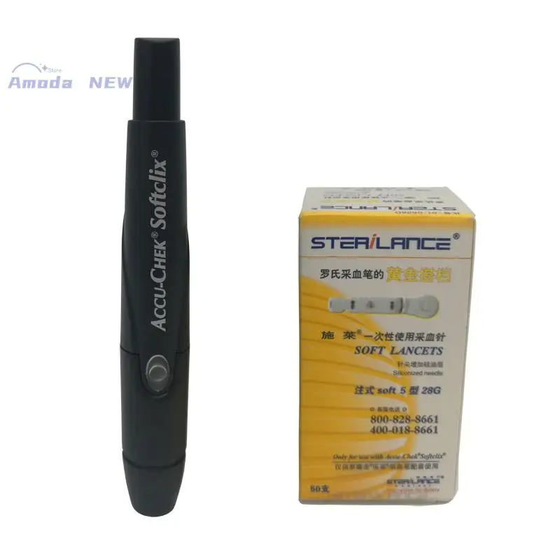 Фото Accu-Chek Softclix FastClix Lancet device Набор Accuchek для диабета accu check Ланцирующая ручка Палец стерильный кровь 50 Ланцетов! ** №1