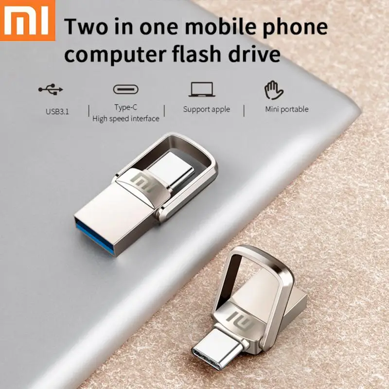 

Xiaomi Type-C USB3.1 U Disk 128GB 256BG 512GB 1TB 2TB Mobile U Disk High Speed All Metal Dual Interface