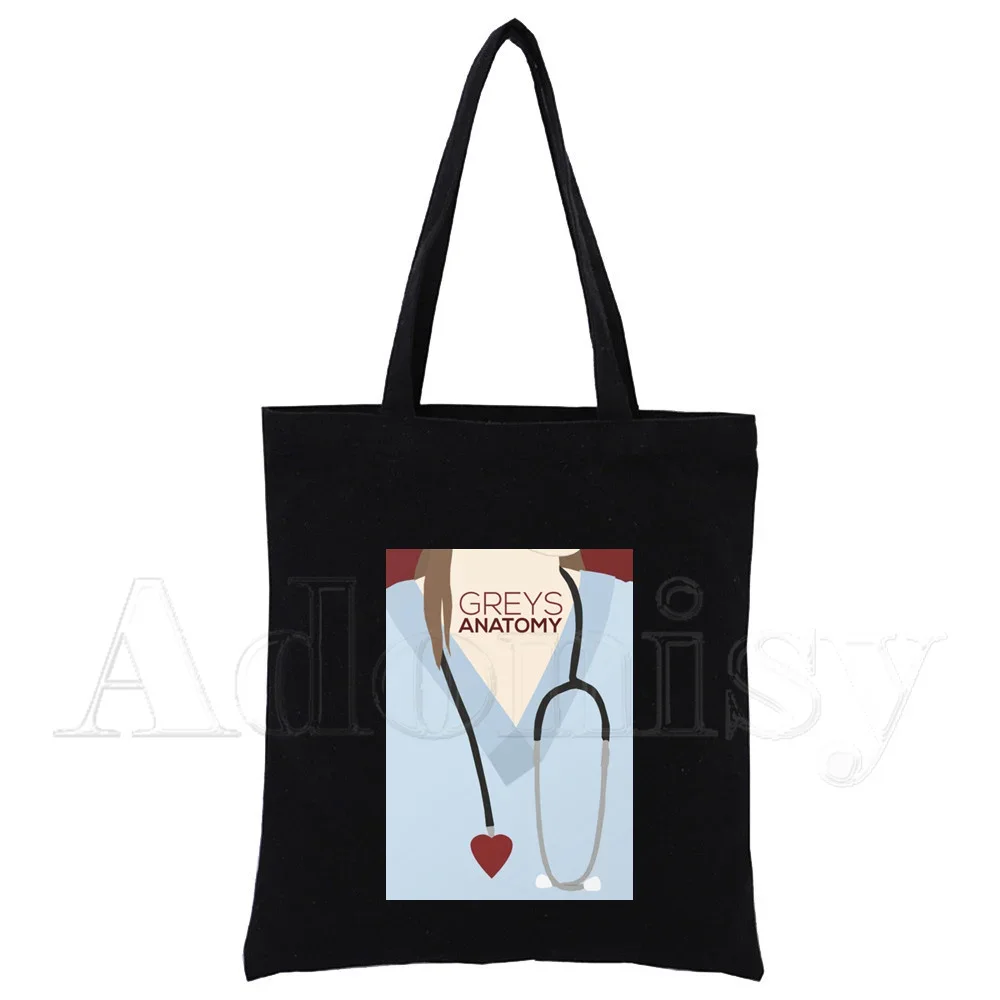 Greys Anatomy Harajuku однотонные холщовые женские студенческие Ulzzang корейские черные