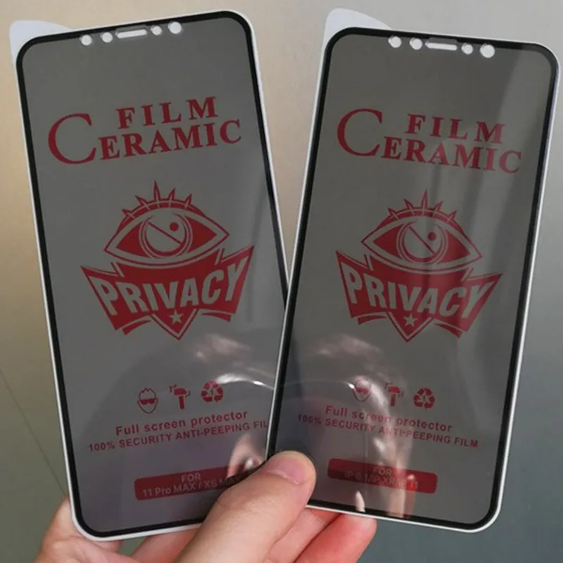 

50pcs Privacy Ceramics Anti Spy Glare Film HD Matte Screen Protector For iPhone 14 Pro Max 13 Mini 12 11 XS XR X 8 7 6 Plus SE