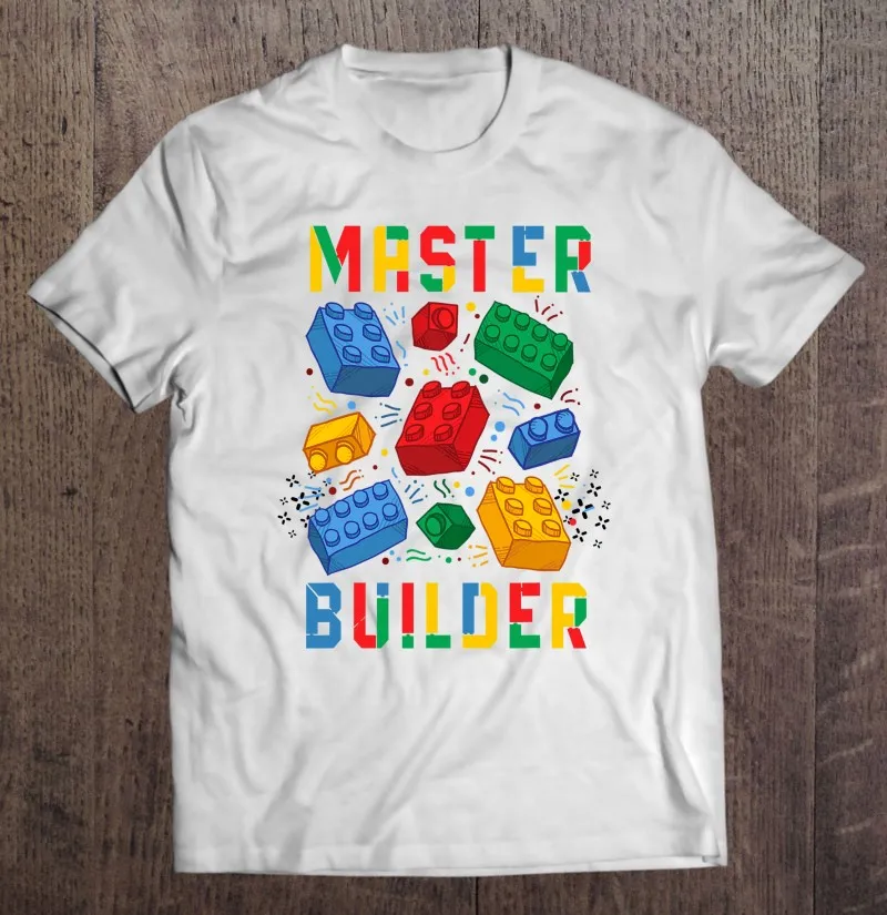 

Brick Builder Funny Blocks Master Builder Oversized T-Shirt Men Clothing Clothes Men Couples T-Shirt T-Shirts Graphic T Shirts