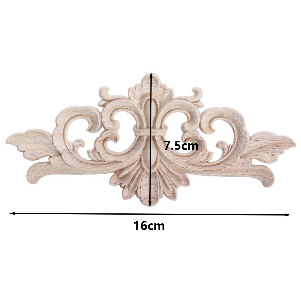 

1pc Unique Classic Wood Carved Wooden Figurines Crafts Corner Appliques Frame Wall Door Furniture Woodcarving Decorative