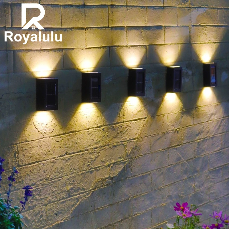 

Светодиодный настенный светильник Royalulu на солнечной батарее, уличный умный водонепроницаемый светильник для крыльца, ландшафта, лестницы, ...