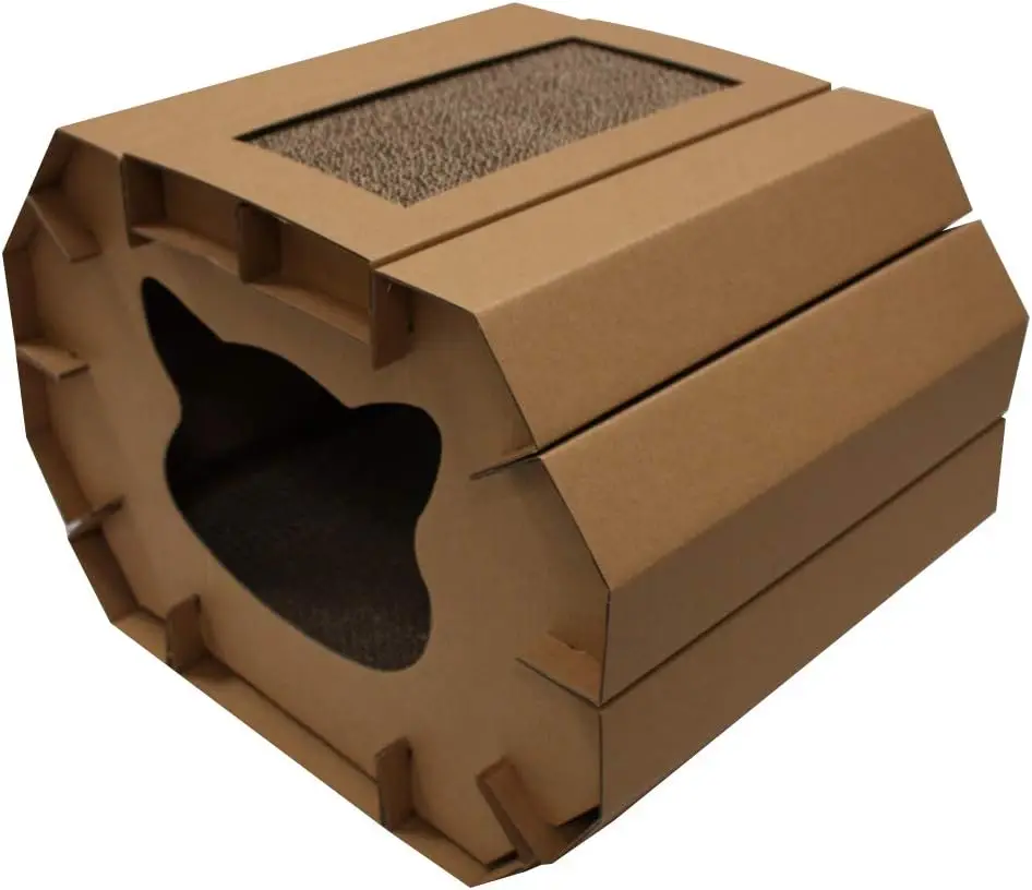 

Croci Rascador Para Gatos De Cartón, Caja Cerrada Con Rascador Reversible De 2 Capas, Rascador Para Gatos Adultos, Con Dos Piso