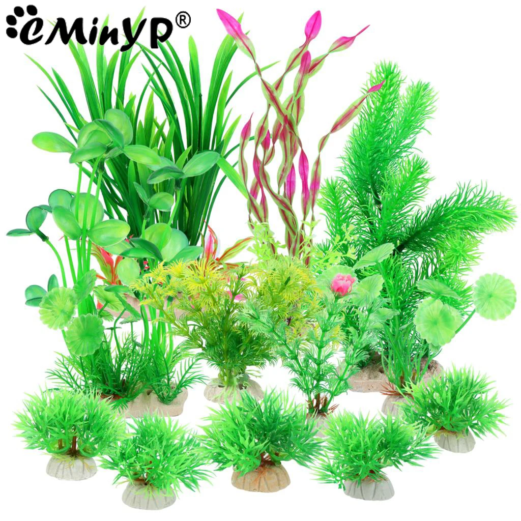 

12Pcs Artificial Plants For Aquarium Simulation of Aquatic Plants Plastic Water Plants For Aquarium Fish Tank Accessories