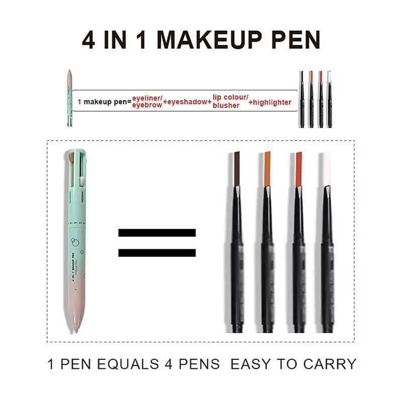 

Ручка для макияжа 4 в 1, водостойкая, стойкая, 4 цвета