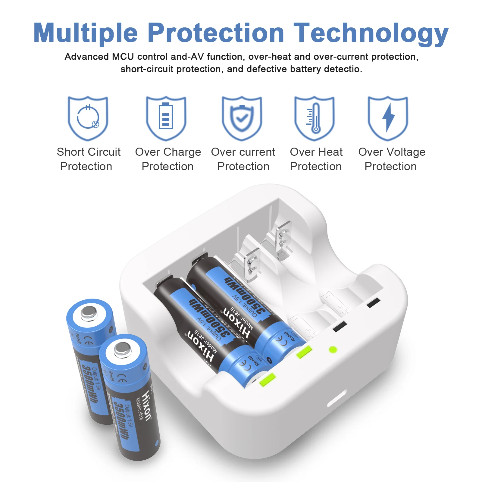 Литий-ионные аккумуляторные батареи Hixon 1 5 в высокой емкости МВтч AA с быстрой