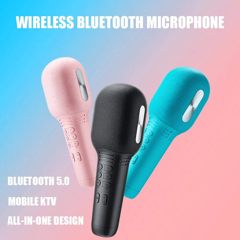 

Беспроводной микрофон для караоке Bluetooth 5,0 USB портативный емкостный микрофон портативный динамик мини домашний KTV плеер