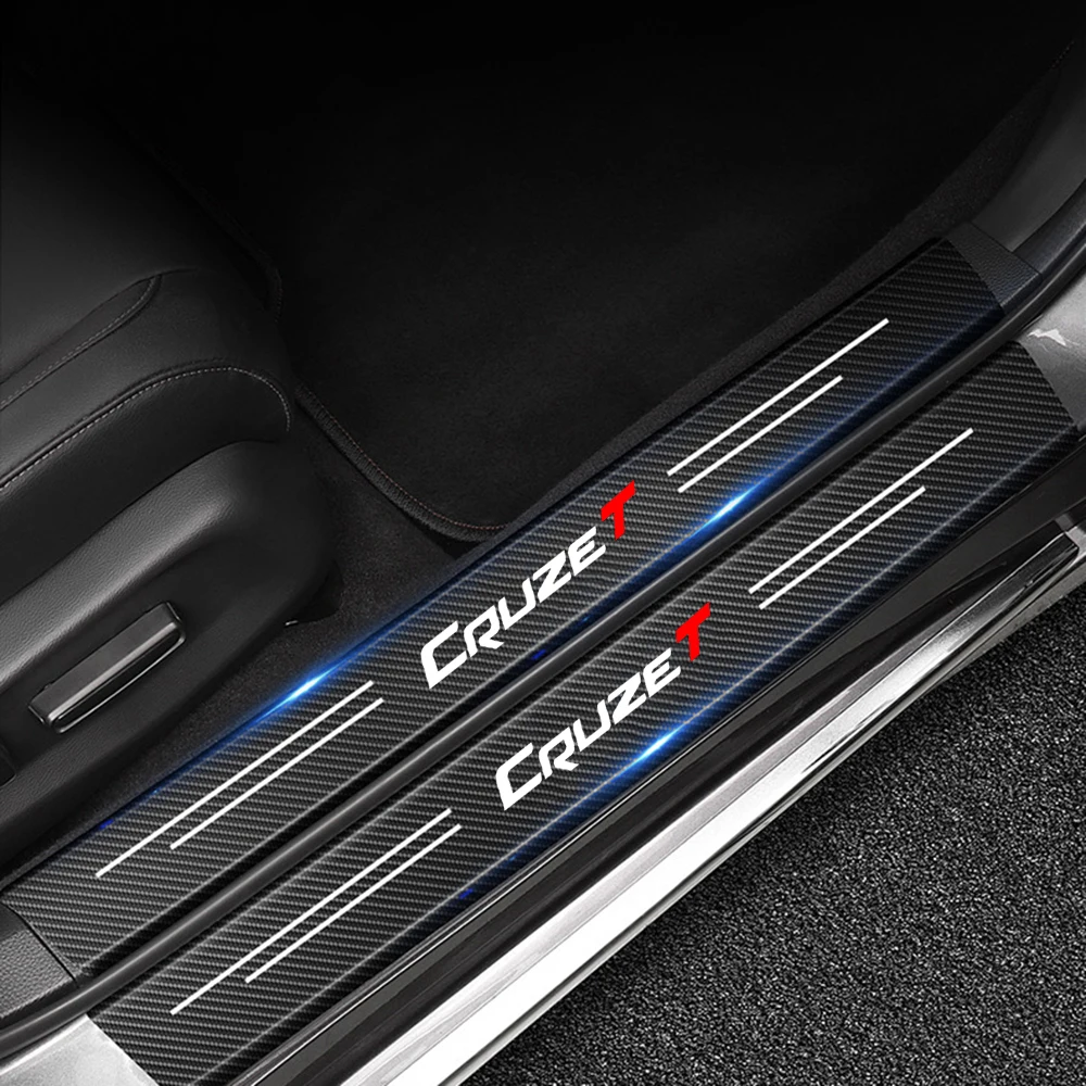 

Защитная Наклейка из углеродного волокна для Chevrolet CruzeT Card re shold, водонепроницаемая защитная пленка на порог автомобиля, устойчивая к царапин...