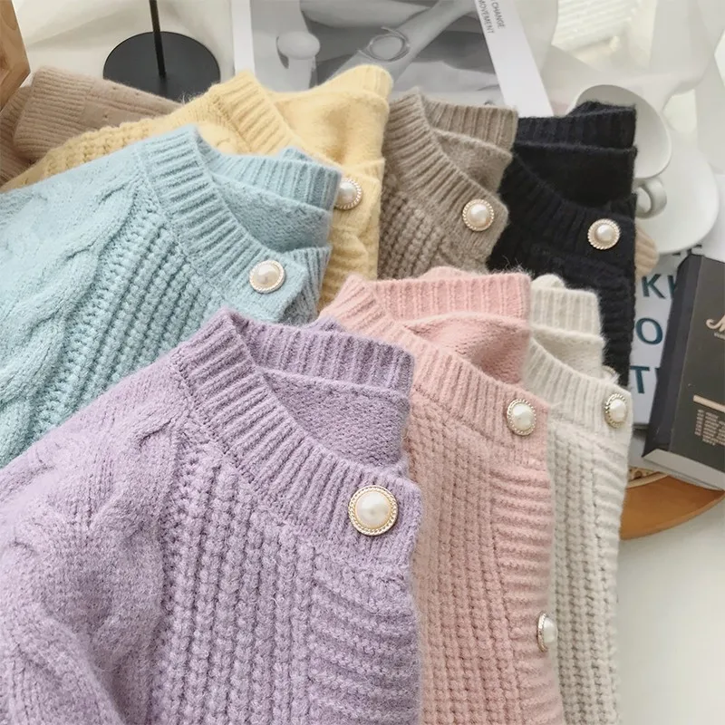 

Autumn Women Long Sleeve Vintage Twisted Knitted Cardigan Female Casual Vintage Sweater Knitwear Fashion Spring 2023 X144