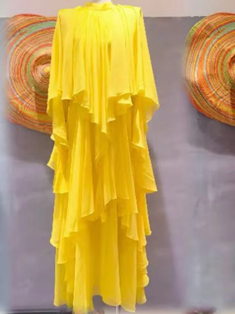 Весеннее новое модное сексуальное шифоновое платье с рюшами и