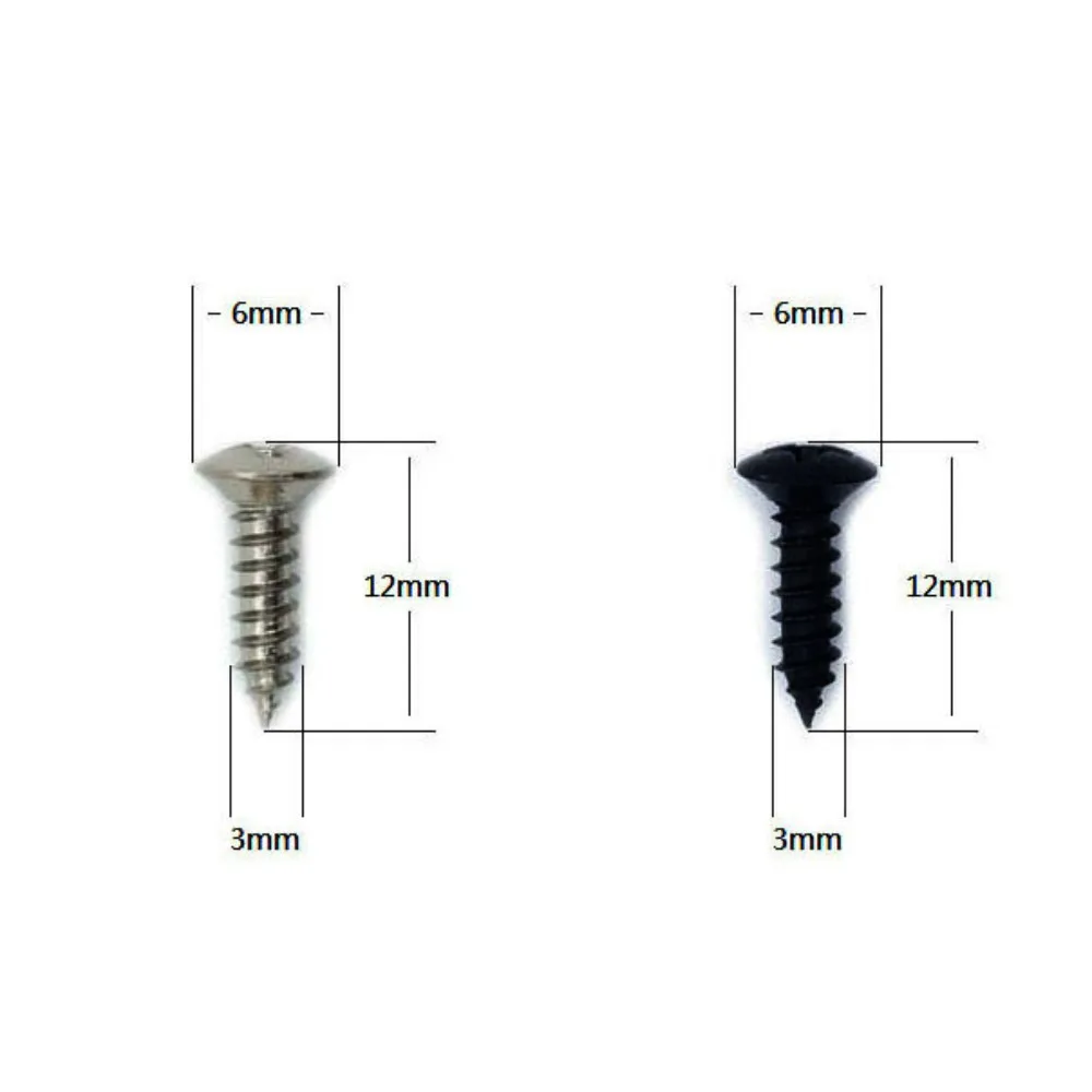 50 шт./компл. винты для накладки электрогитары с коробкой 3*12 мм бас-металлические